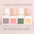 Miami & Co candles with packaging on a light pink background